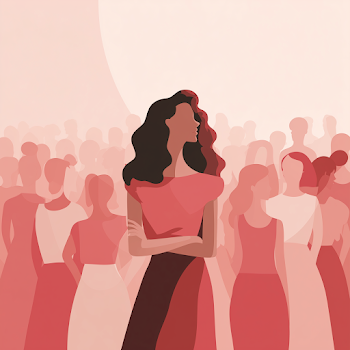 Empowered Female Change Leader Among Crowd