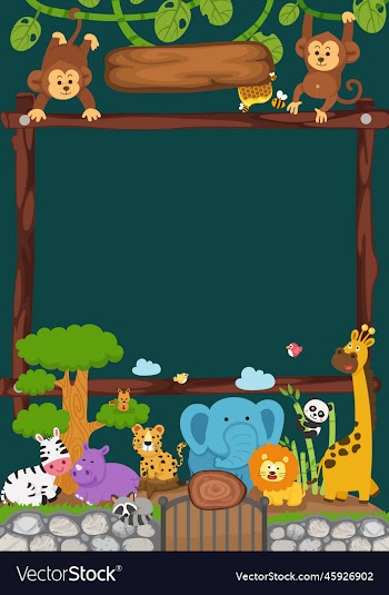 empty banner template with zoo