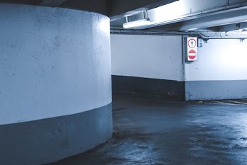 empty concrete hallway