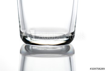 Empty drinking glass macro shot