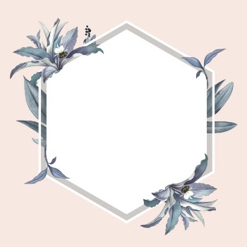 Empty frame with blue leaves design Free Psd