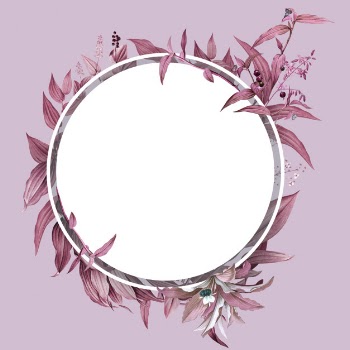 Empty frame with pink leaves design Free Psd