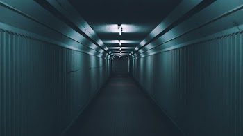 Empty Hallway with Lights Turned on