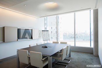 Empty highrise business conference room