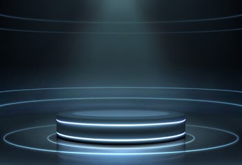 Empty illuminated podium realistic Free Vector