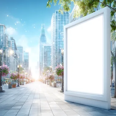 Empty Modern Advertising Billboard in Urban Environment Empty Modern Advertising Billboard in Urban Environment