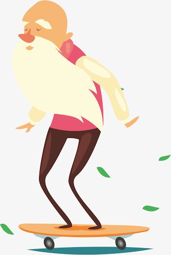 Empty Nest Old Man, Skateboard, Work Out, White Beard PNG and ...