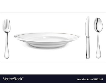 empty plate fork knife spoon cutlery isolated