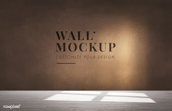 Empty room with a brown wall mockup | Free stock psd mockup - 545377
