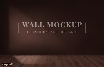 Empty room with a brown wall mockup | Free stock psd mockup - 545402