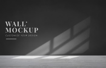 Empty room with a dark gray wall mockup Free Psd