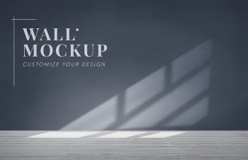Empty room with a dark gray wall mockup Free Psd