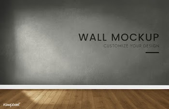 Empty room with a dark gray wall mockup | Free stock psd mockup - 545379