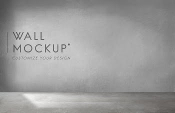 Empty room with a gray wall mockup Free Psd