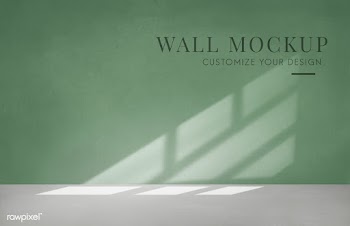 Empty room with a green wall mockup | Free stock psd mockup - 545404