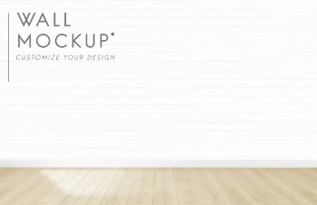Empty room with a white wall mockup Free Psd
