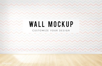 Empty room with a zig zag wallpaper mockup | Free stock psd mockup - 545391