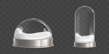 Empty snowballs with snowflakes realistic vector Free Vector