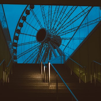 Empty Stairs Near Ferris Wheel
