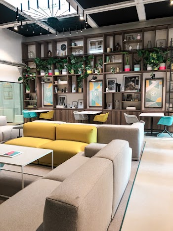 Empty White and Yellow Sofa Inside Room