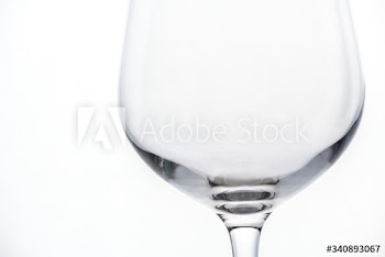 Empty wine glass macro shot
