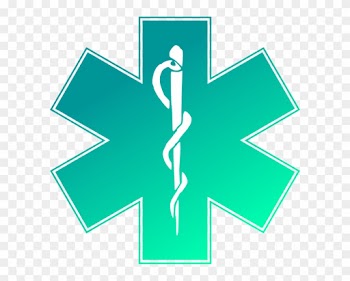 Ems Emergency Medical Service Logo Vector Clip Art - Star Of Life Logo Square Sticker 3" X 3"