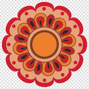 Enchanting Autumn Elements, multicolored floral mandala transparent background PNG clipart