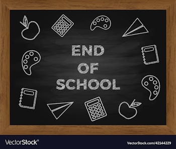 end of school on chalkboard