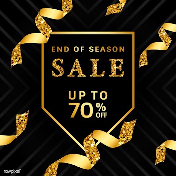 End of season sale up to 70% off sign vector | Free stock vector - 535037