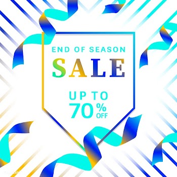 End of season sale up to 70% off sign vector | Free stock vector - 535080