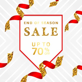 End of season sale up to 70% off sign vector | Free stock vector - 535153