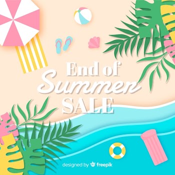End of summer sales background Free Vector