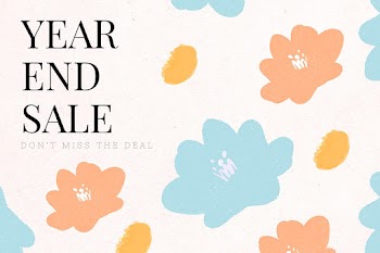 End year sale promotion psd floral background
