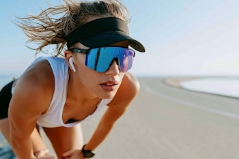 Endurance Athlete Taking a Break on Scenic Path