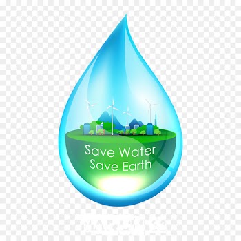 Energy conservation Water Icon - Environmental Earth with water droplets 
