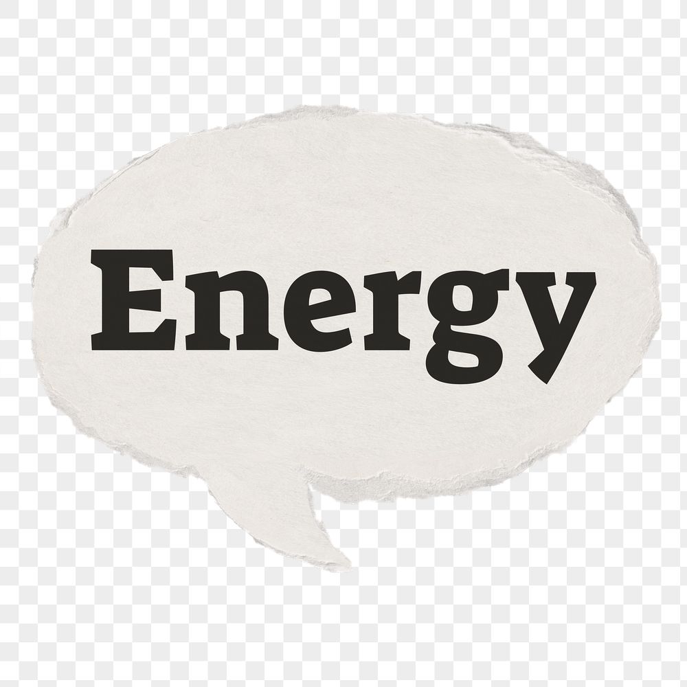 Energy png typography paper speech | Free PNG - rawpixel