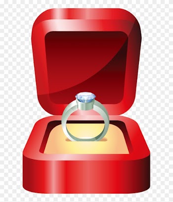 Engagement Ring In Box Clipart - Wedding Ring Vector