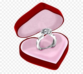 Engagement ring Jewellery Diamond - Diamond Ring in Heart Box PNG Clipart Picture 