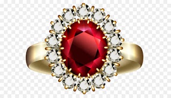 Engagement ring Ruby Diamond Clip art - Transparent Diamond and Ruby Ring PNG Clipart 