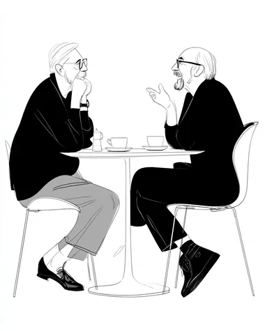Engaging Conversation Over Coffee Between Two Elderly Men Engaging Conversation Over Coffee Between Two Elderly Men