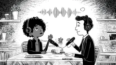 Engaging Podcast Conversation in Cozy Studio