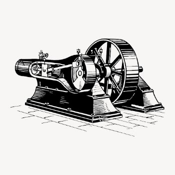 Engine clipart, vintage machine illustration | Free Vector - rawpixel