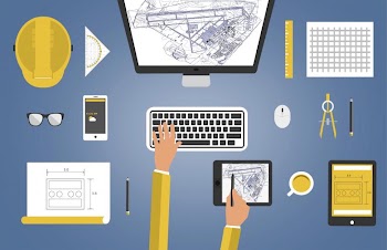 Engineer working at the office desk