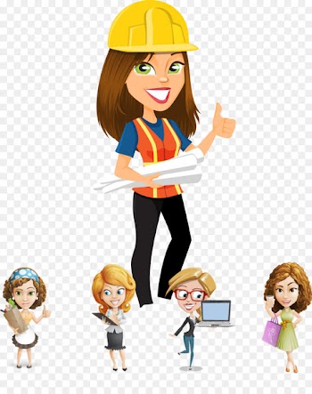 Engineering Computer file - Female construction engineer 