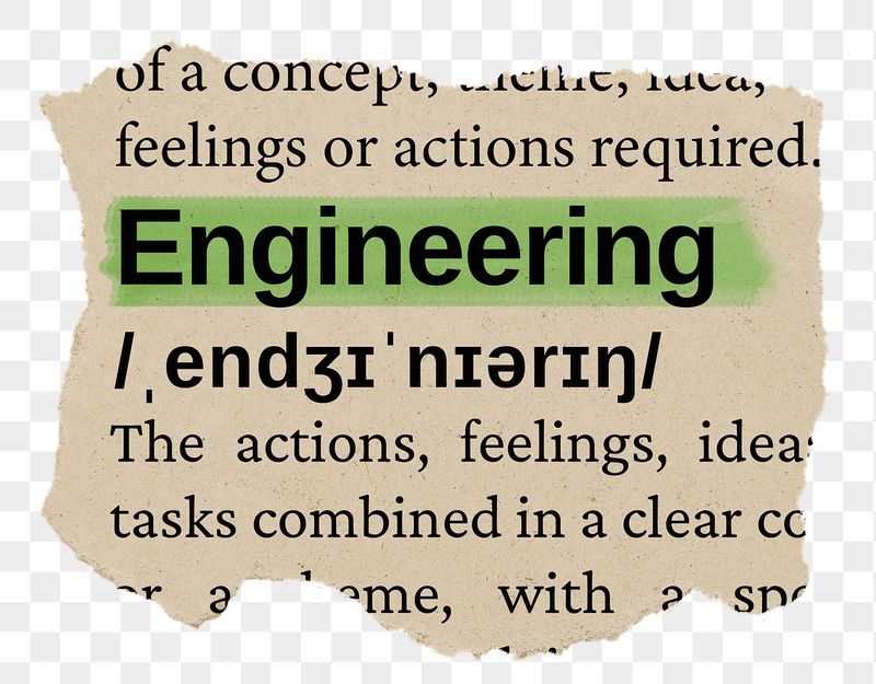 Engineering png word sticker, torn | Free PNG - rawpixel