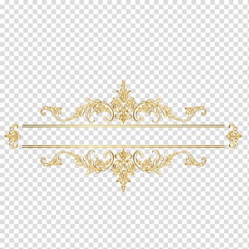England Icon, Golden Classic British Border, yellow floral border transparent background PNG clipart