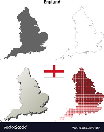 England outline map set vector image