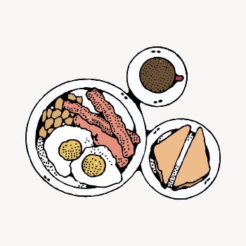 English breakfast clipart, drawing illustration | Free Vector Illustration - rawpixel