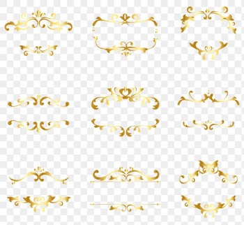 English ornaments frame sticker png art deco collection