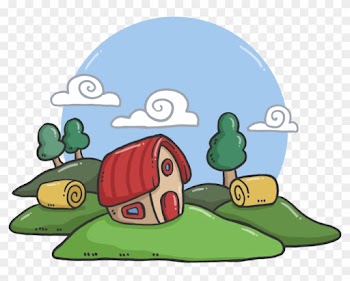 English Sentence Word Housing Clouds Grass Vector - Clip Art